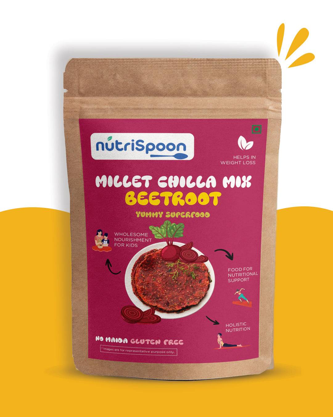 Millet Chilla Mix  - Beetroot